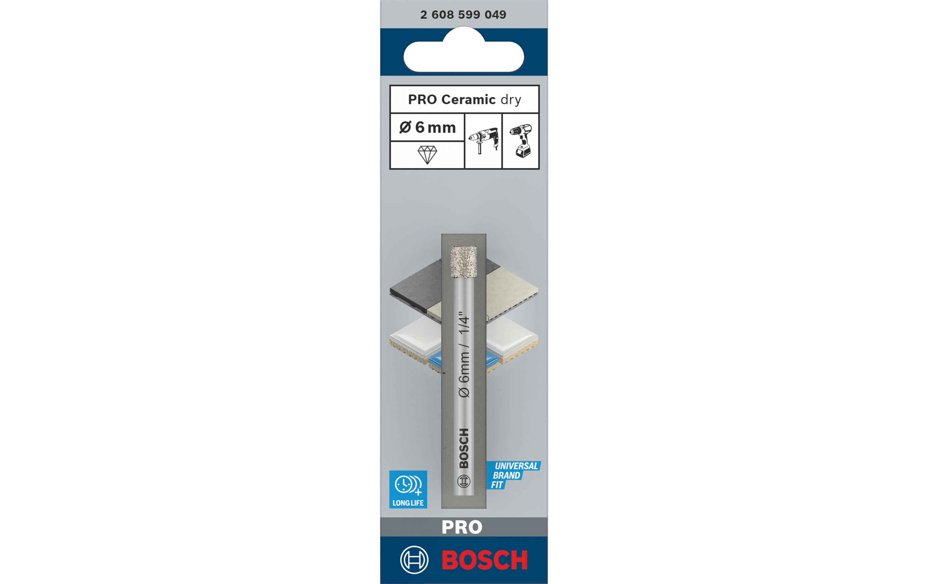 Bosch Professional Bohrer PRO Ceramic dry, 6 x 66 mm