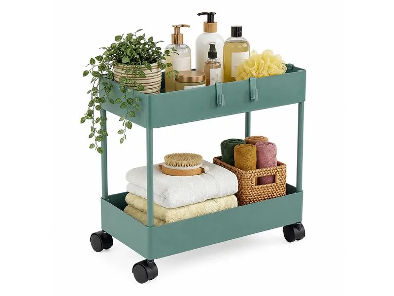 relaxdays Küchenwagen Servierwagen 39.5 x 38 x 21.5 cm, Grün relaxdays Küchenwagen Servierwagen 39.5 x 38 x 21.5 cm, Grün