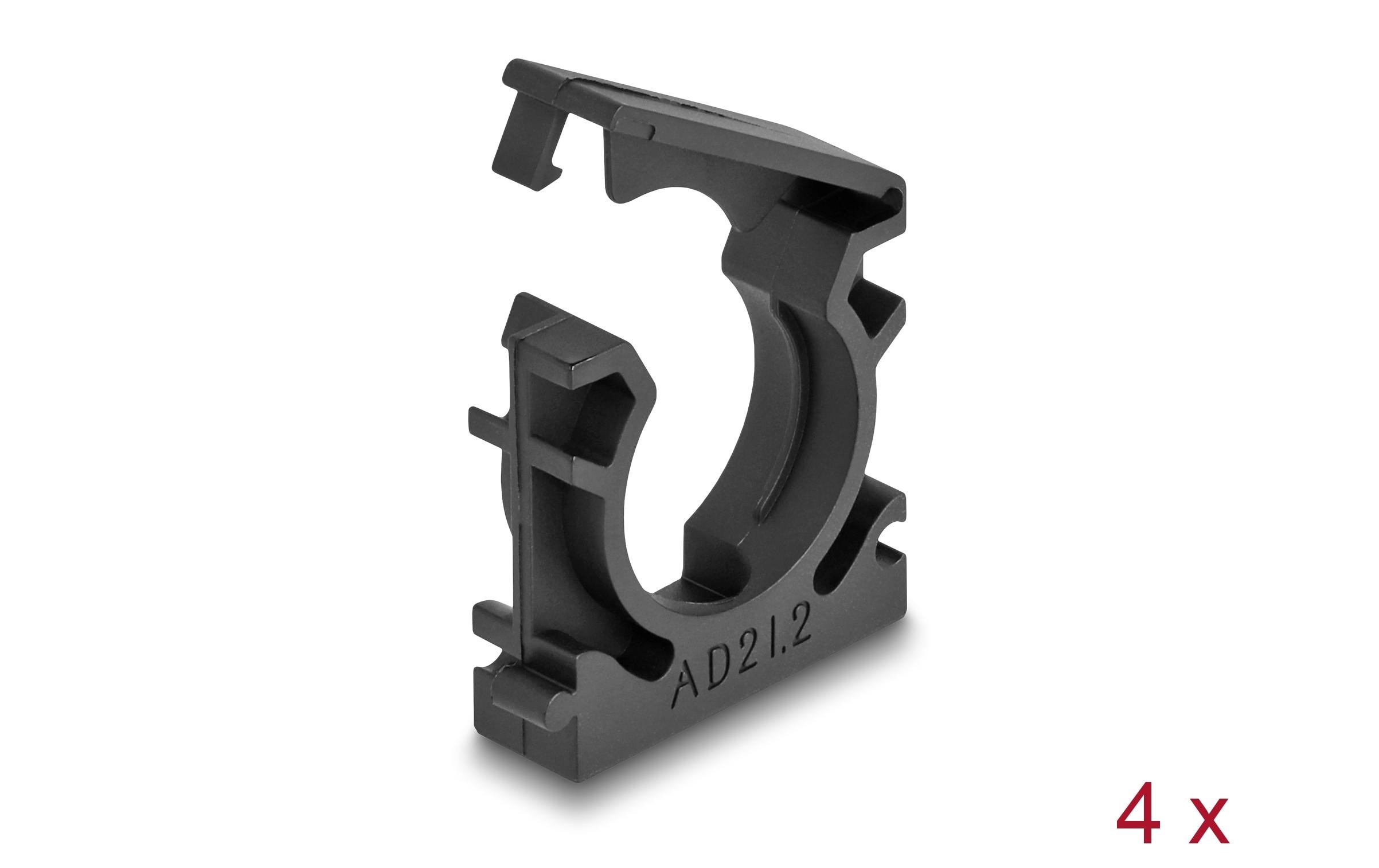 Delock Kabelschlauchhalter 21.2 mm, 4 Stück, Schwarz Delock Kabelschlauchhalter 21.2 mm, 4 Stück, Schwarz