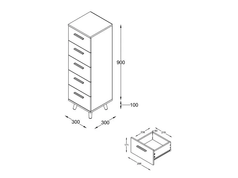 VCM Kommode Landos M 30 x 100 cm, Weiss/Anthrazit VCM Kommode Landos M 30 x 100 cm, Weiss/Anthrazit