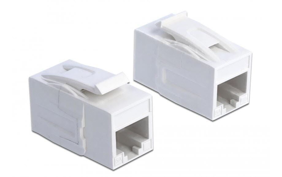 Delock Keystone-Modul RJ-45 - RJ-45, Cat.6A, UTP Weiss