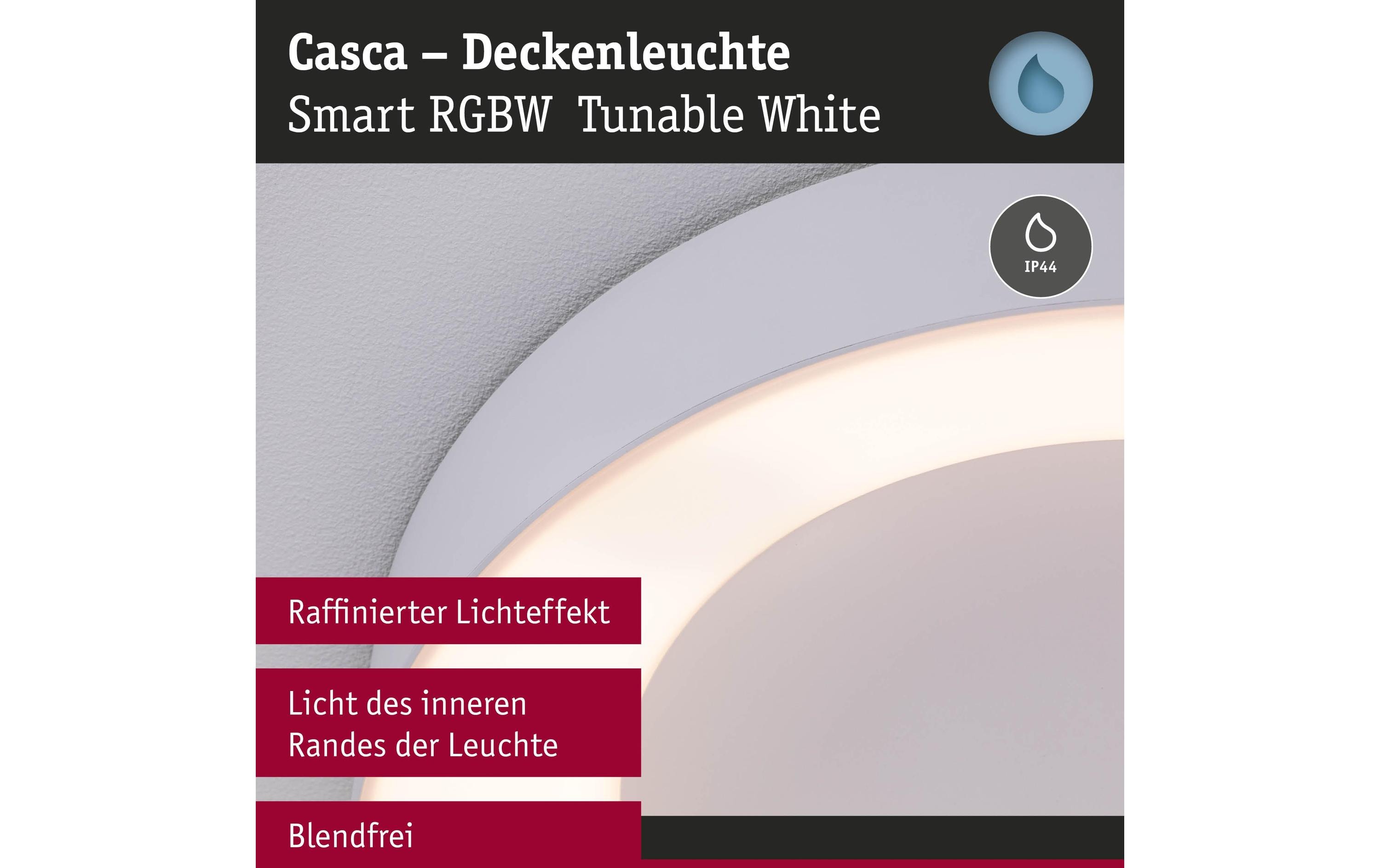 Paulmann Deckenleuchte Casca IP44, Weiss matt