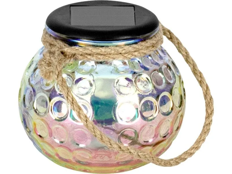EGLO Leuchten Solar Windlicht Glas irisierend