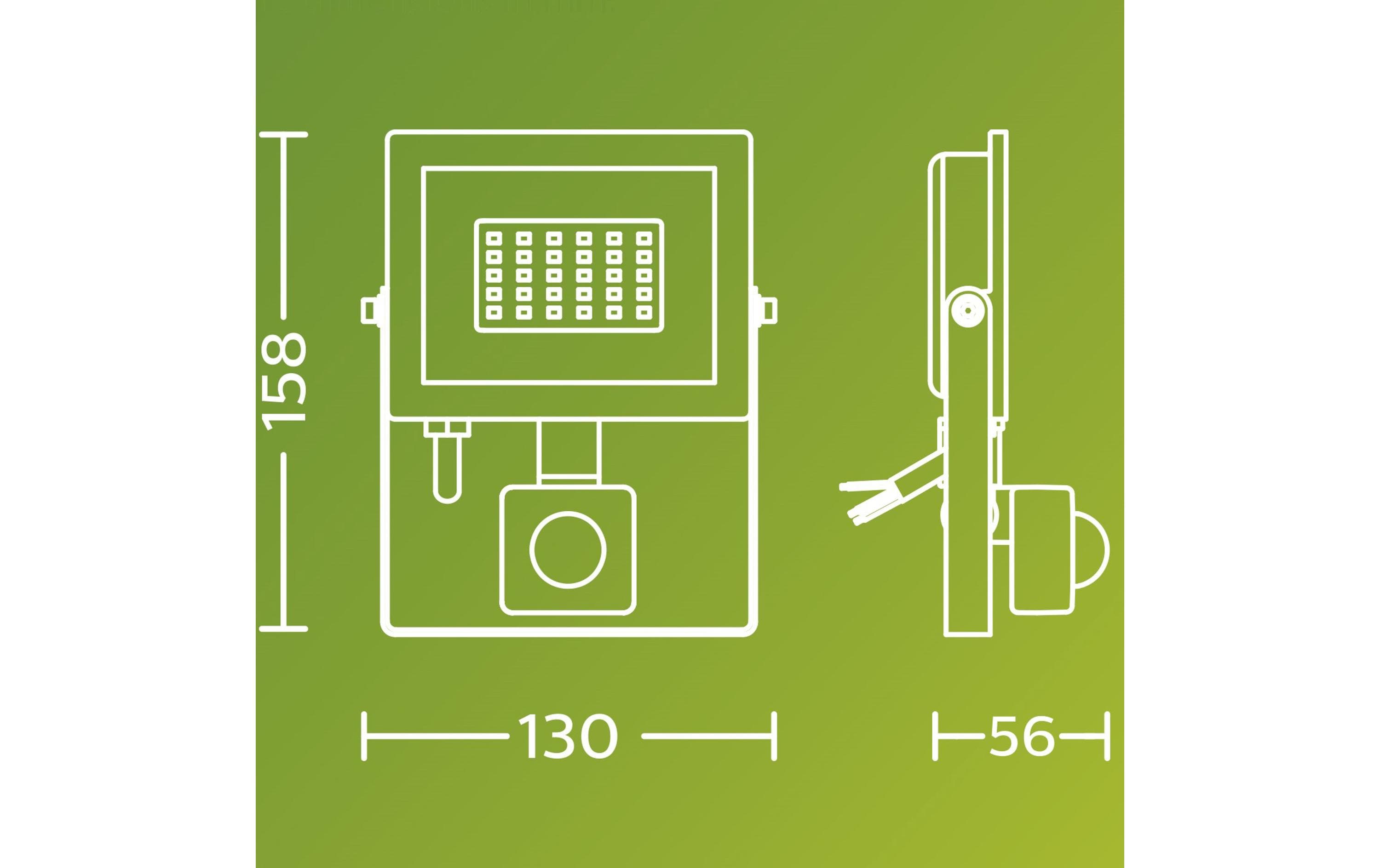Philips Lois Flutlicht 20W 3000K IR IP65 schwarz 20 W