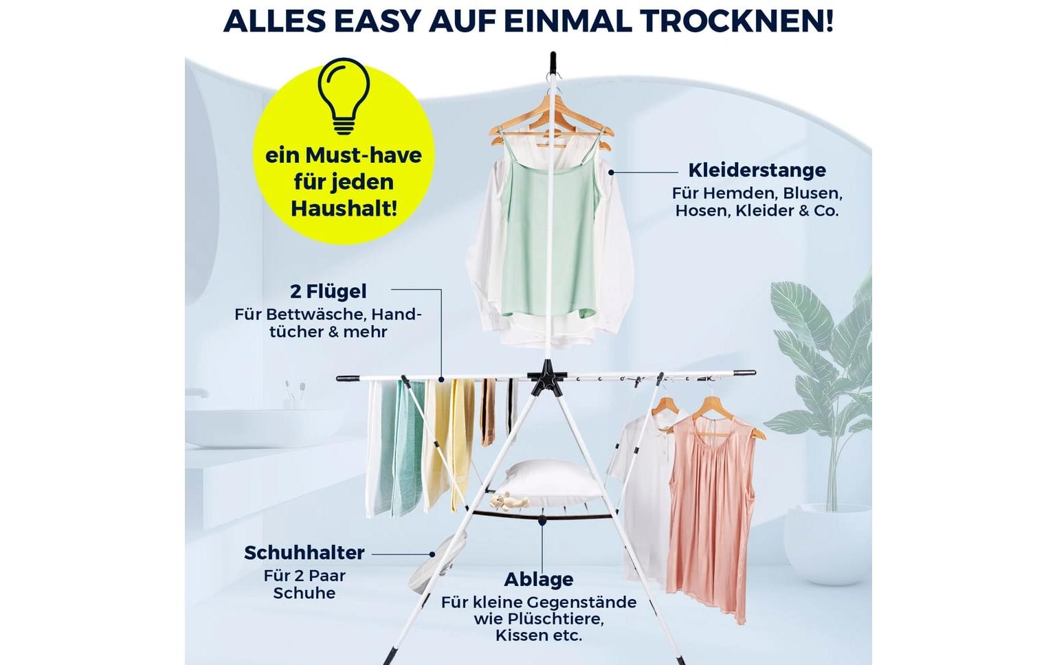 EASYmaxx Standtrockner mit Kleiderstange