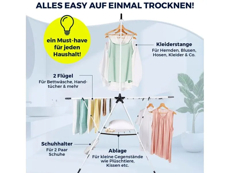 EASYmaxx Standtrockner mit Kleiderstange