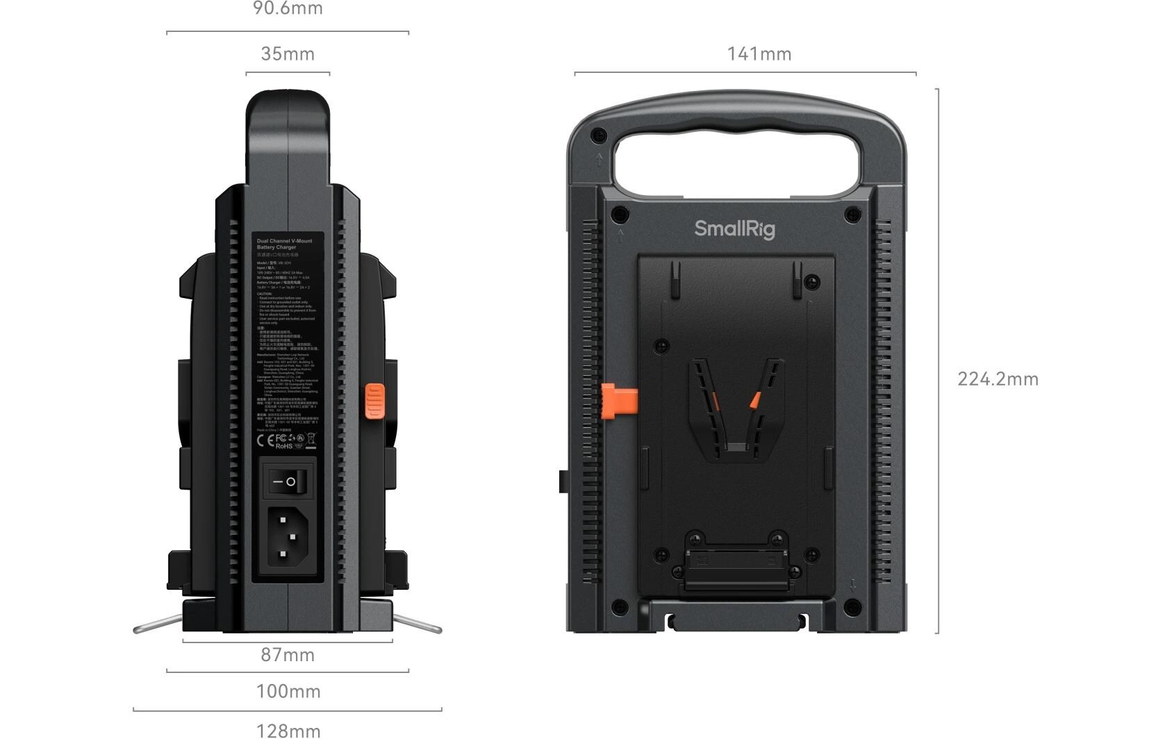 Smallrig Zweikanal-V-Mount-Akkuladegerät