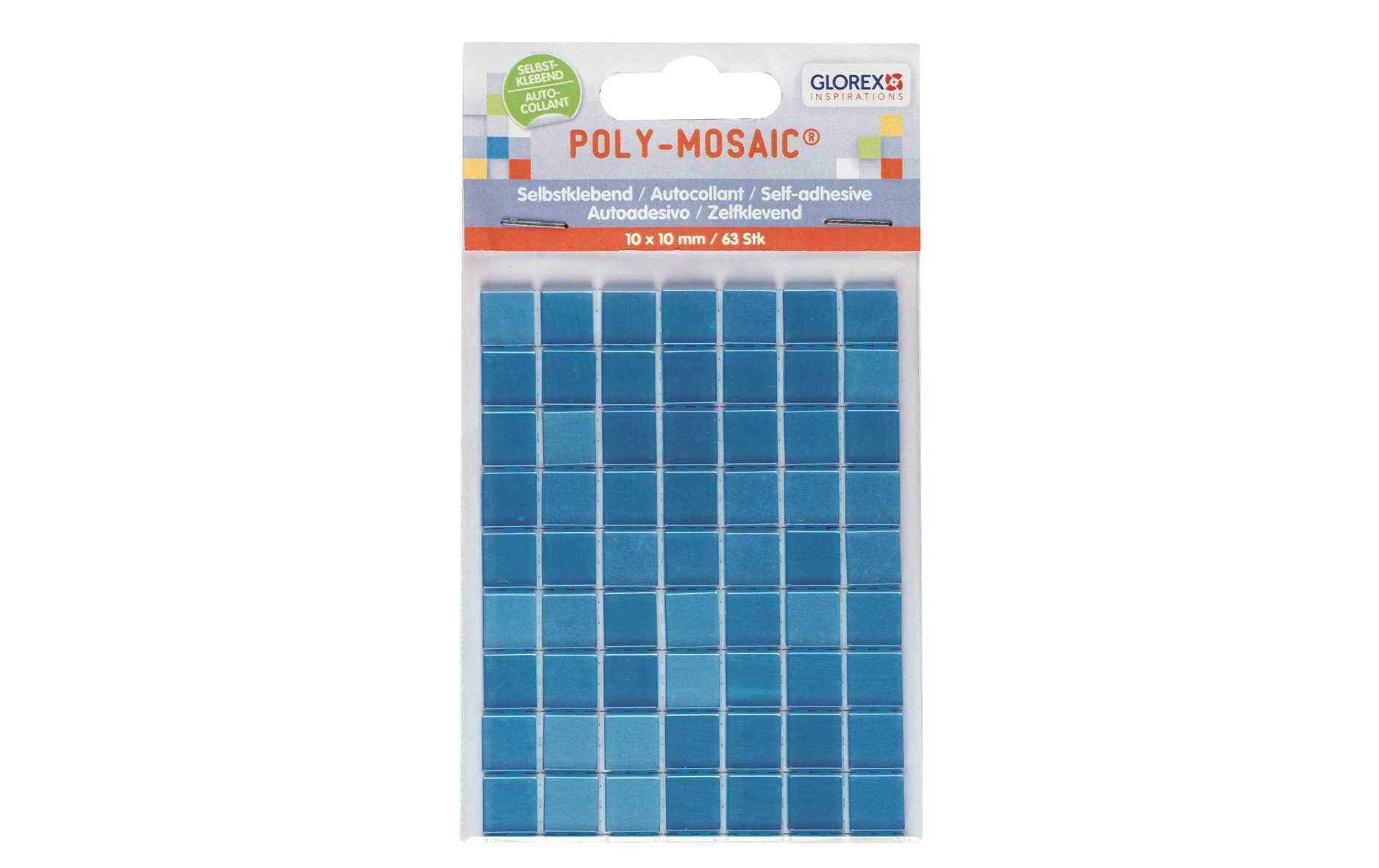 Glorex Selbstklebendes Mosaik Poly-Mosaic 10 mm Hellblau