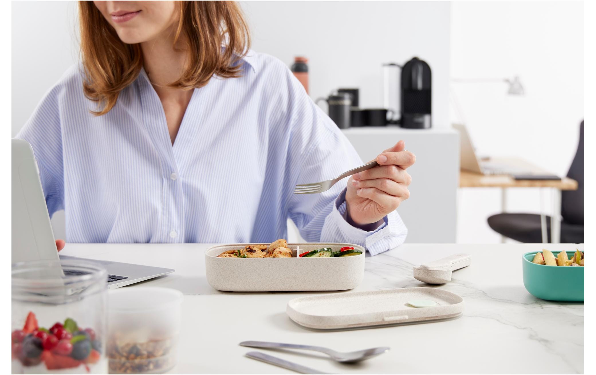 Lékué Besteck-Set to go Edelstahl, 3-teilig