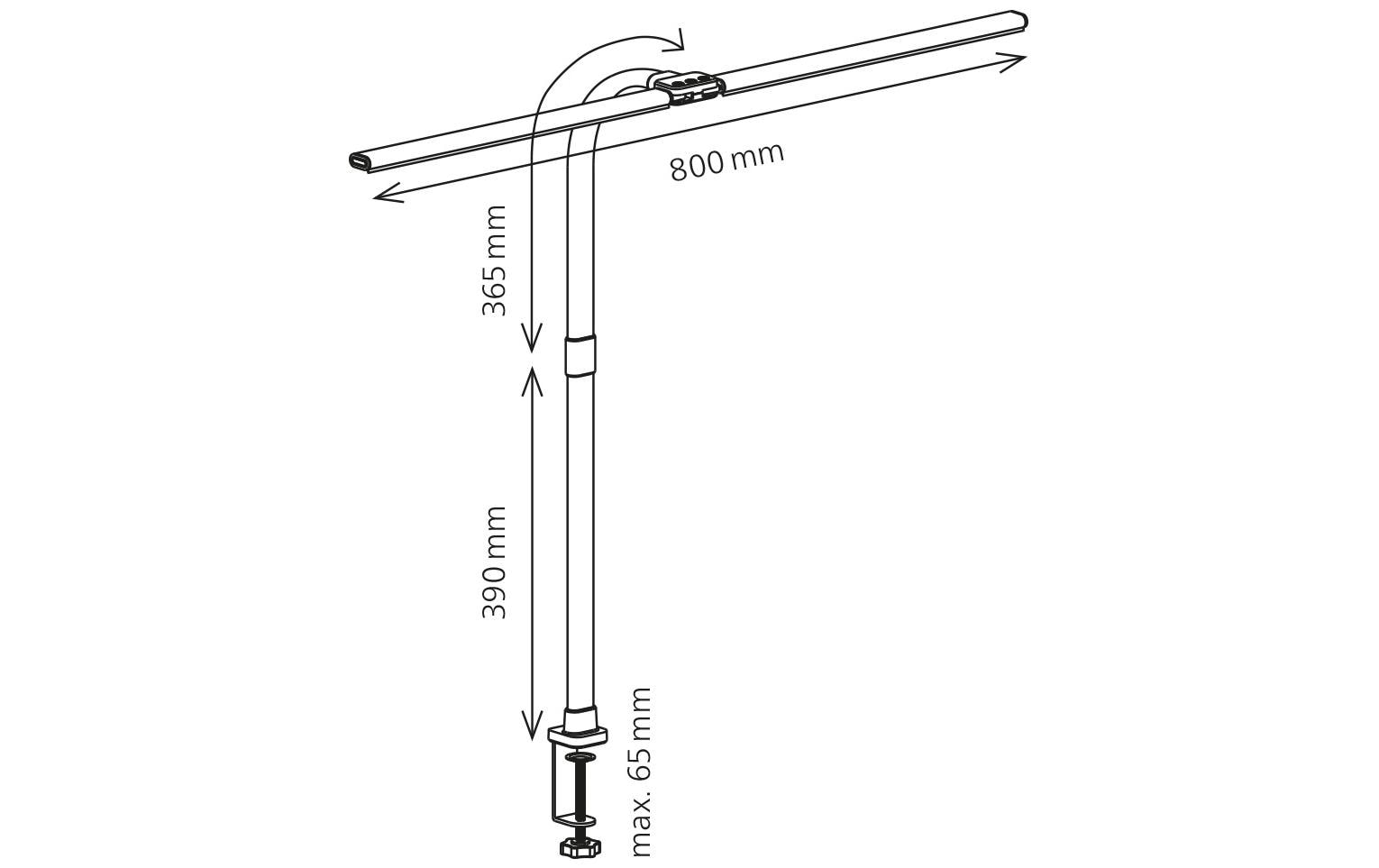 Hansa Schreibtischleuchte LED Nova 20 Watt, Schwarz