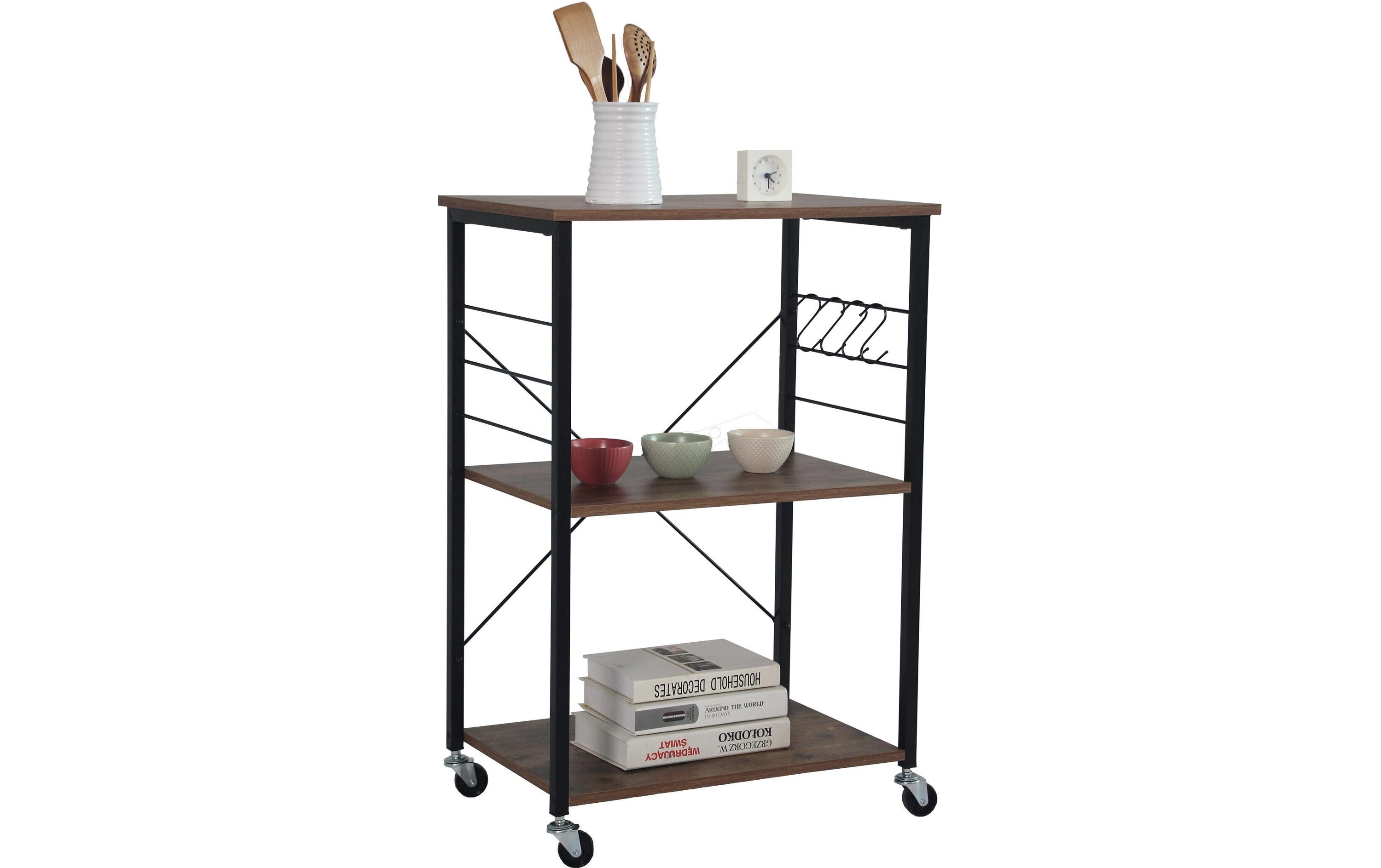 relaxdays Küchenwagen 89 x 60 x 40 cm Schwarz