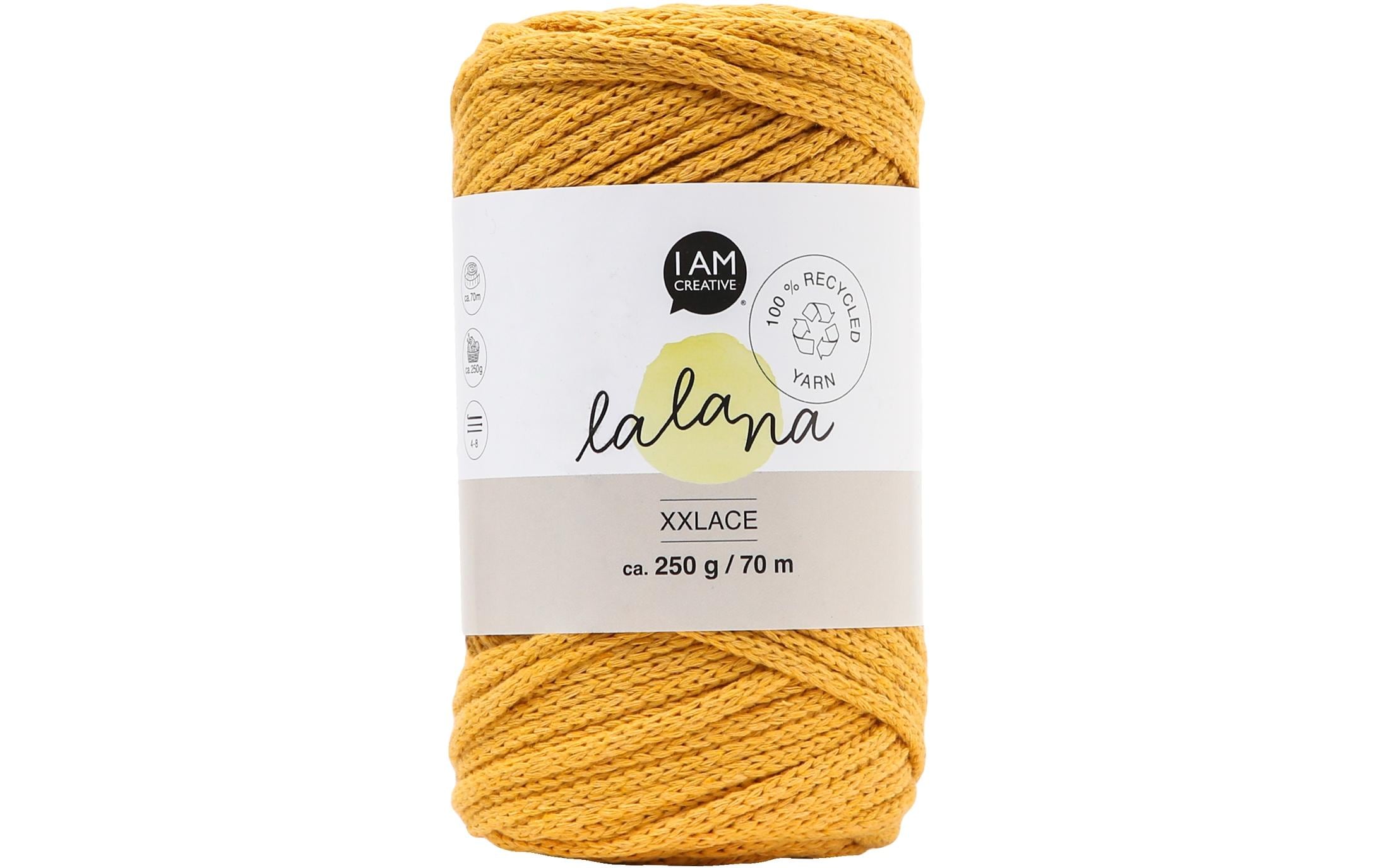 lalana Wolle Xxlace 250 g, Senfgelb