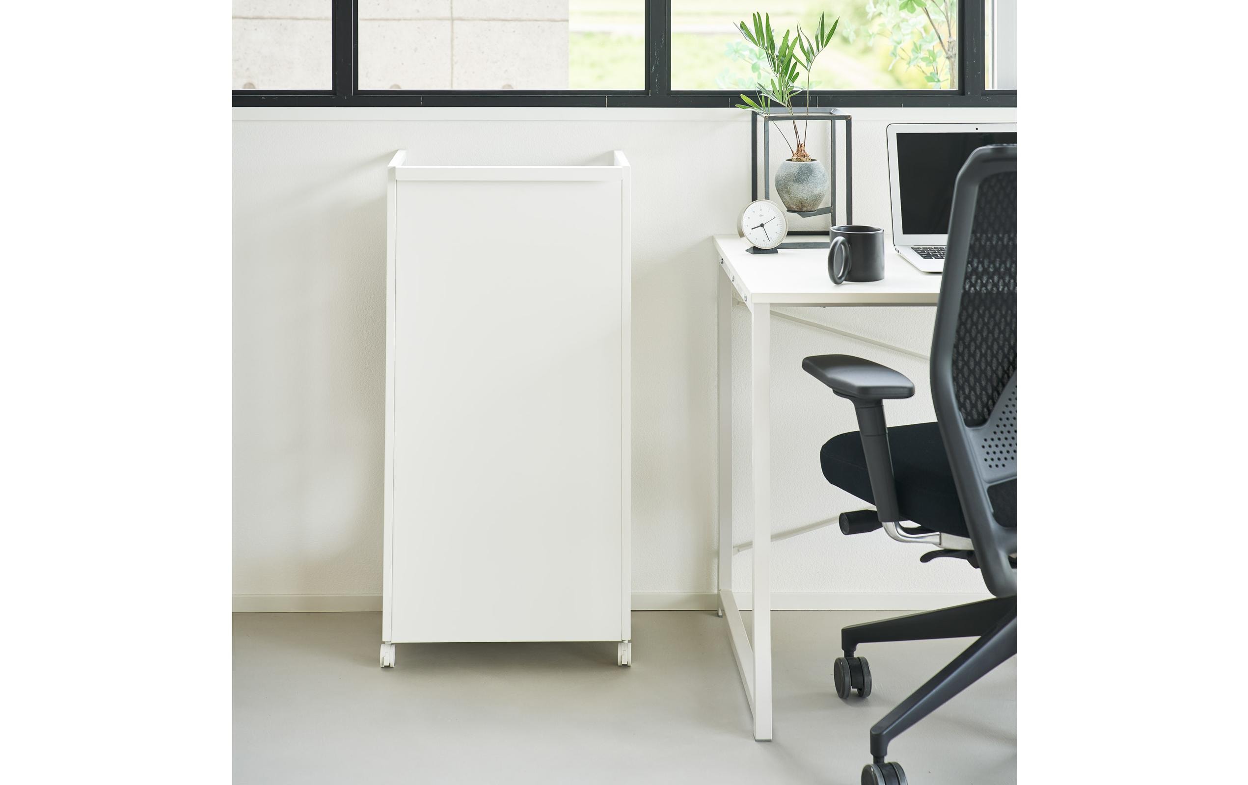 Yamazaki 3-stöckiger Aufbewahrungswagen Tower 42 x 84.5 cm Weiss