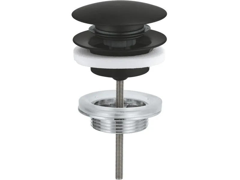 GROHE Ablaufgarnitur 65807 Push-Open-Stopfen Schwarz matt GROHE Ablaufgarnitur 65807 Push-Open-Stopfen Schwarz matt