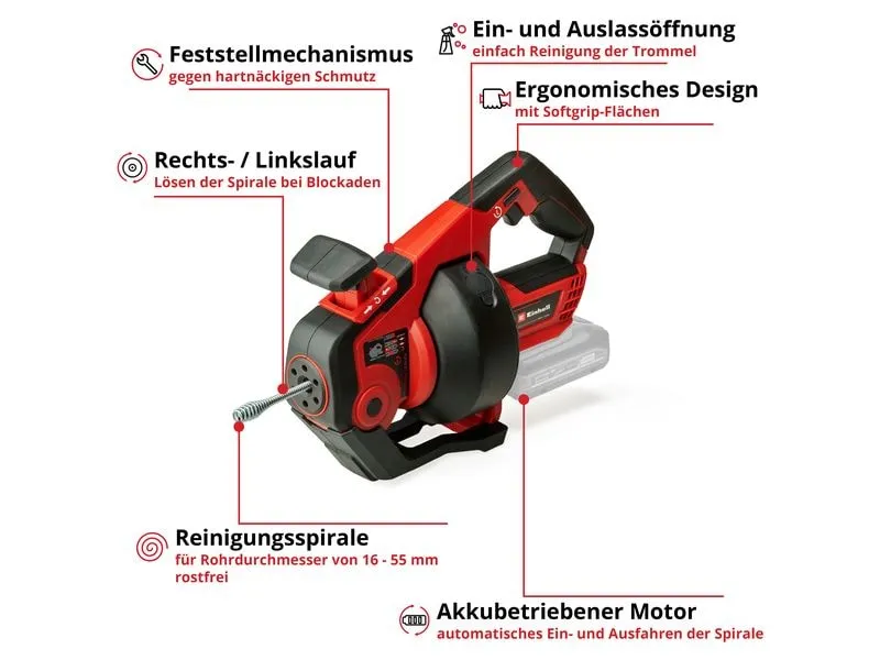 Einhell Akku-Rohrreiniger TE-DA 18/760 Li Einhell Akku-Rohrreiniger TE-DA 18/760 Li