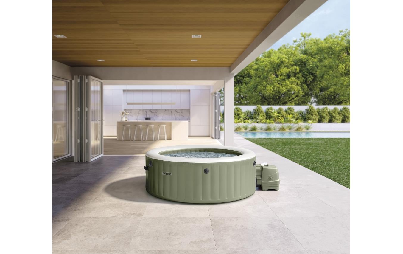 Intex 4-Personen Olive Grün Round Bubble Spa Set Ø 196
