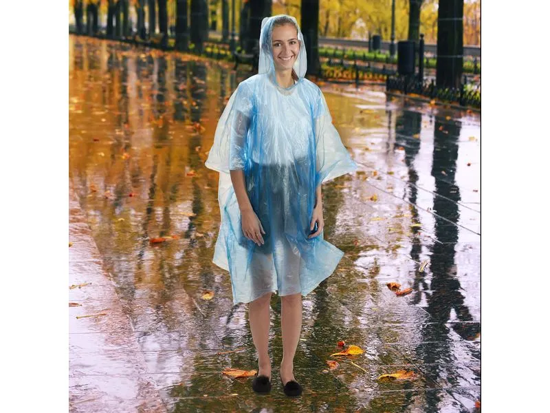 relaxdays Regenponcho 20 Stück, Transparent