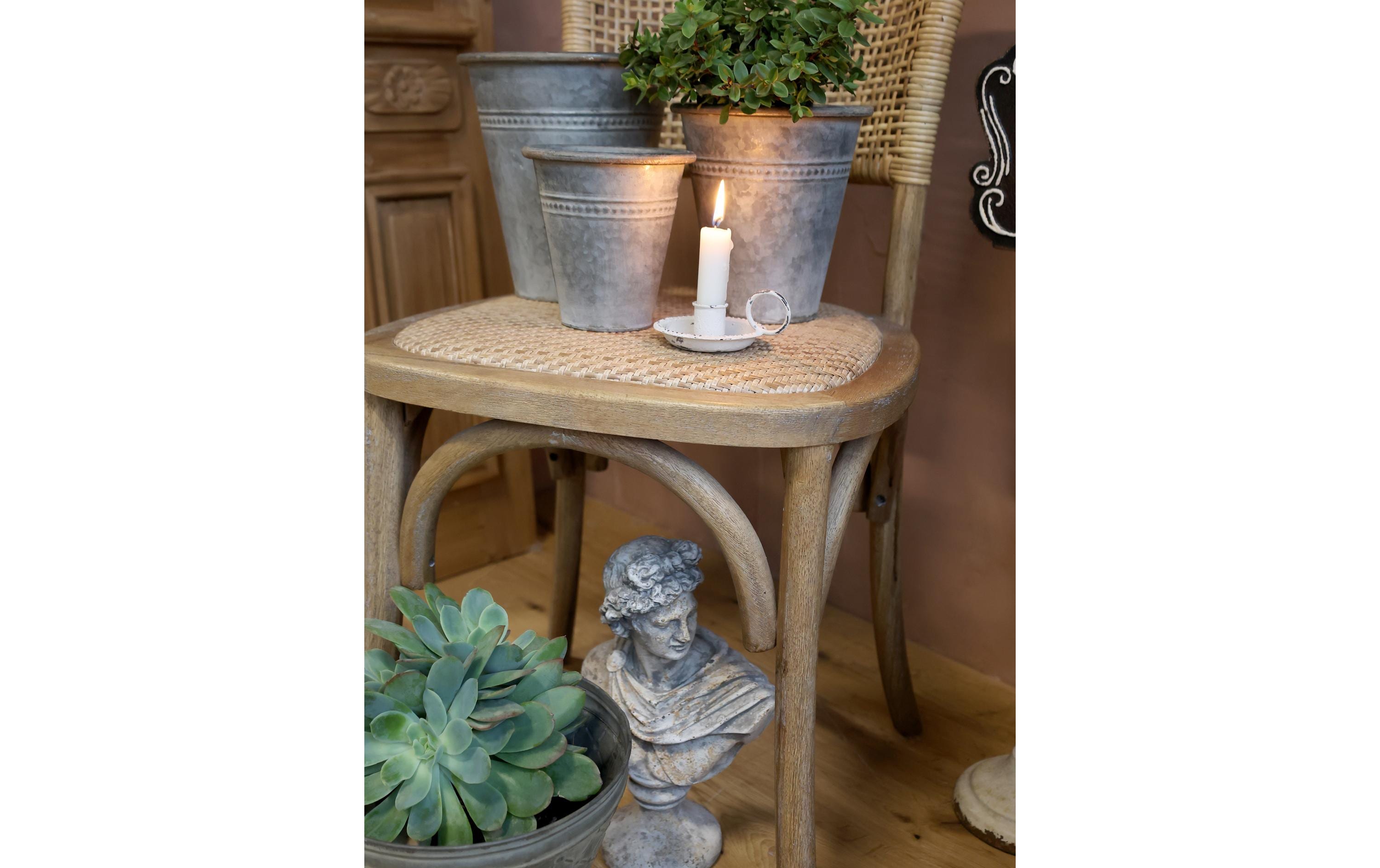 Chic Antique Kerzenständer 5 x 10.5 x 8 cm, Weiss