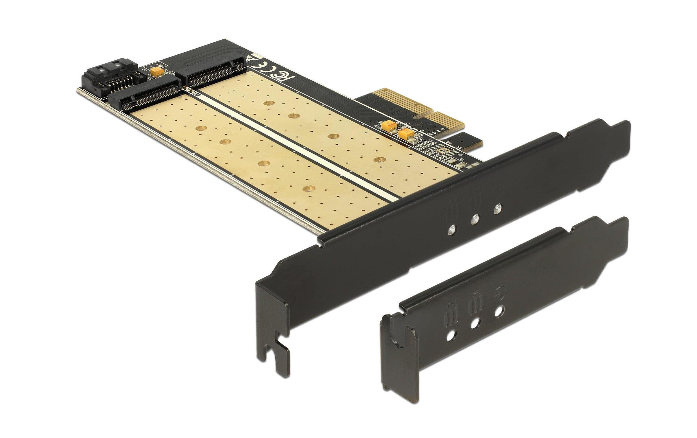 Delock Host Bus Adapter PCI-Ex4 - M.2 1xNVME Key-M, 1xSATA Key-B Delock Host Bus Adapter PCI-Ex4 - M.2 1xNVME Key-M, 1xSATA Key-B