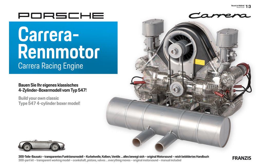 Franzis Baubox Porsche Carrera-Rennmotor Boxermodell Typ 547 Franzis Baubox Porsche Carrera-Rennmotor Boxermodell Typ 547