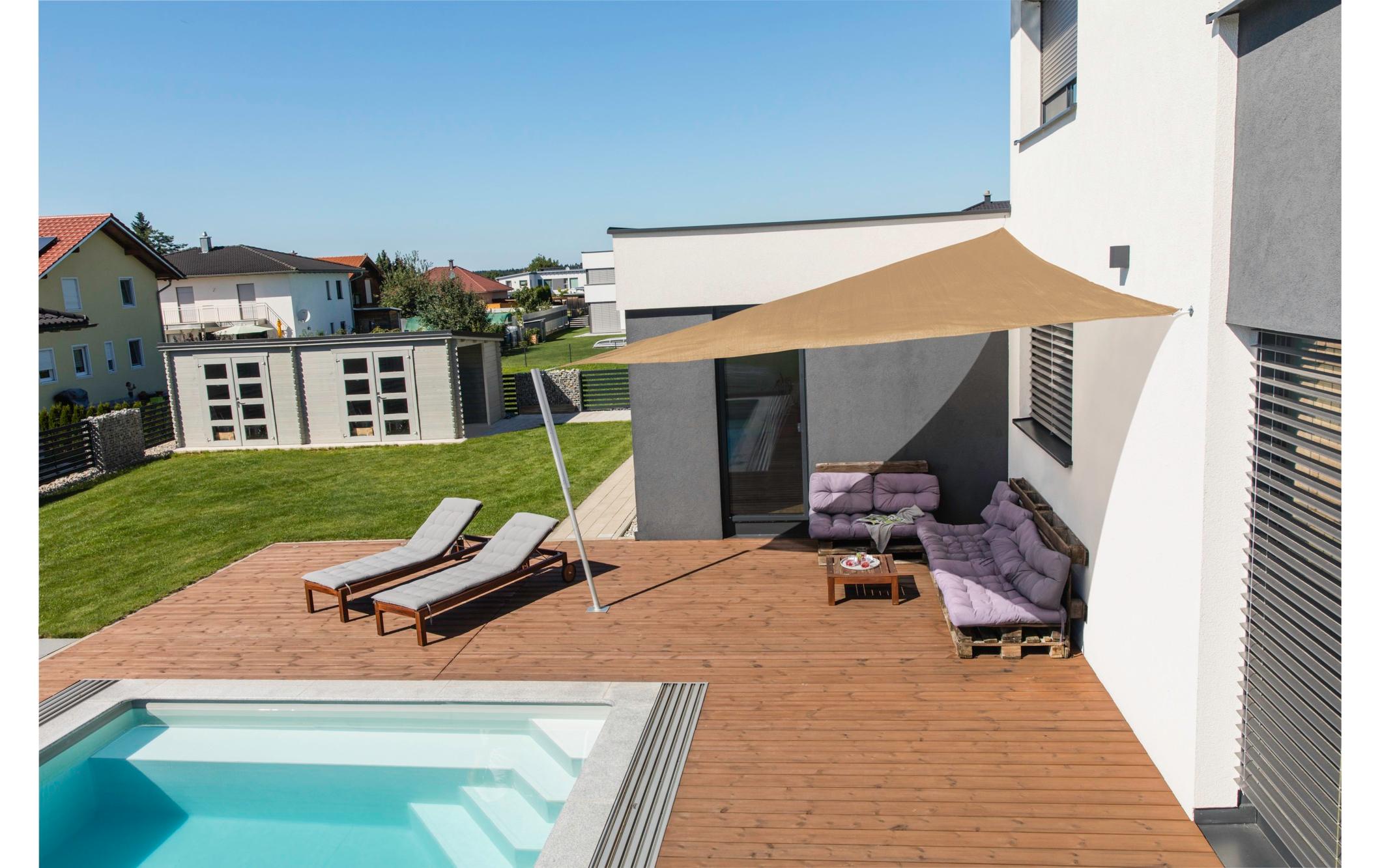 Windhager Sonnensegel 500 cm, Dreieck, Schilf