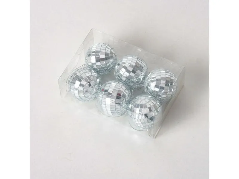 Boltze Weihnachtsschmuck Disco 6 Stück, Silber