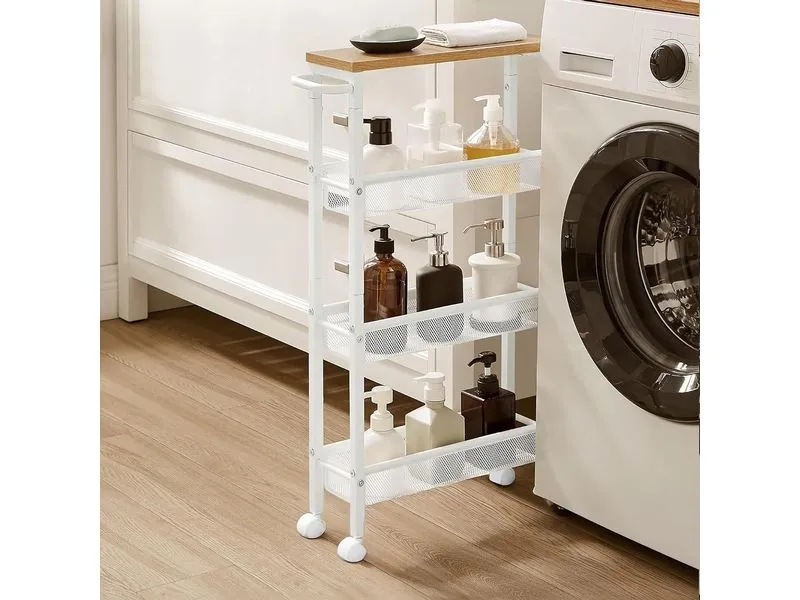 relaxdays Nischenwagen 77 x 13 x 45.5 cm Weiss
