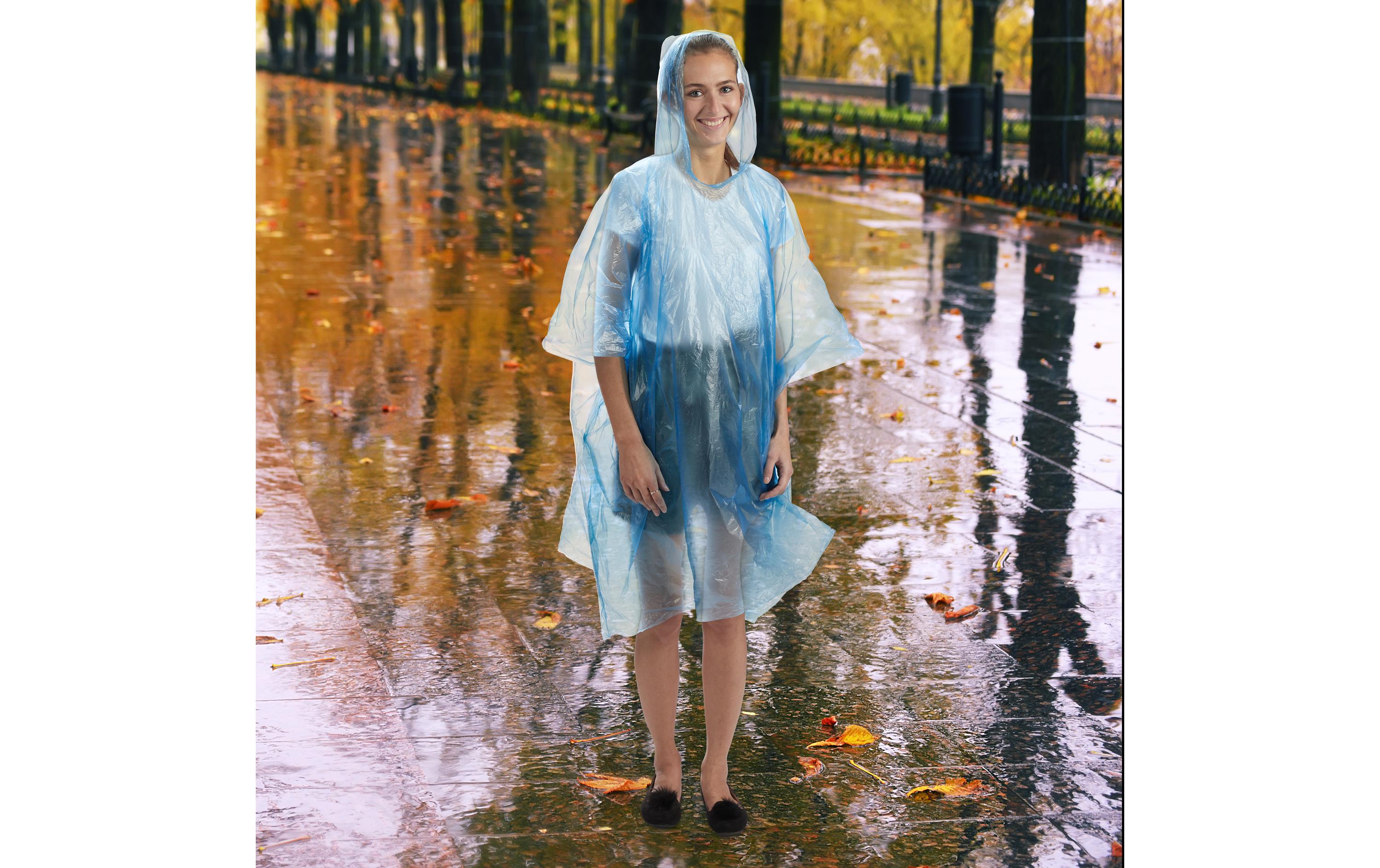 relaxdays Regenponcho Set 10-teilig PE Transparent