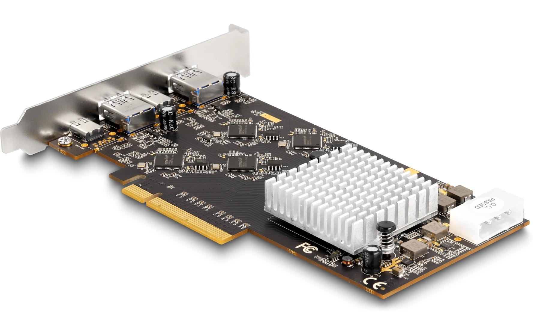 Delock PCI-Express-Karte 2x USB Type-C, 2x USB Type-A