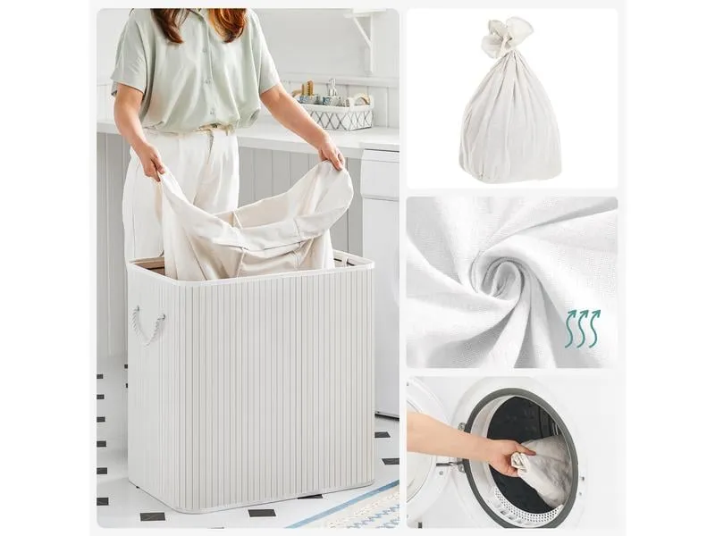 Songmics Wäschekorb mit Deckel 150 l, Weiss Songmics Wäschekorb mit Deckel 150 l, Weiss