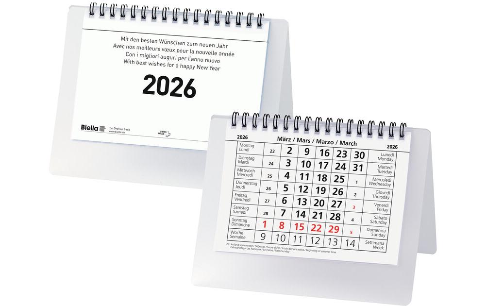 Biella Pultkalender Monatsblock Desktop Basic 14.8 x 10.5 cm