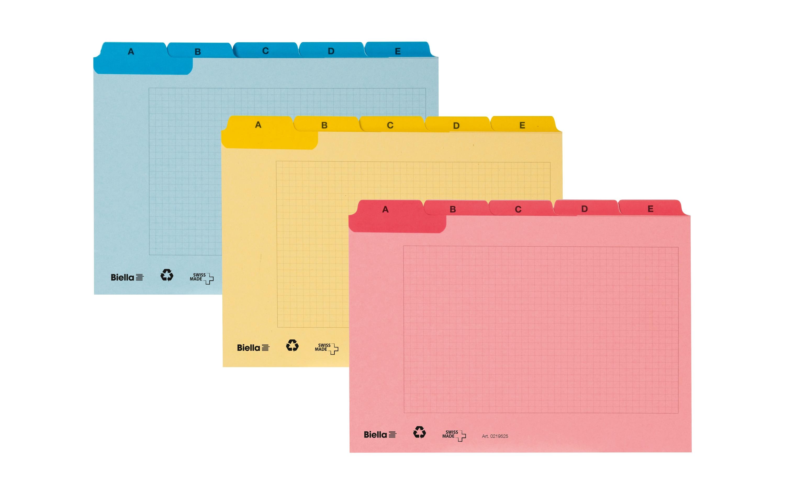 Biella Karteikarten A5, A-Z, 25-teilig, Blau