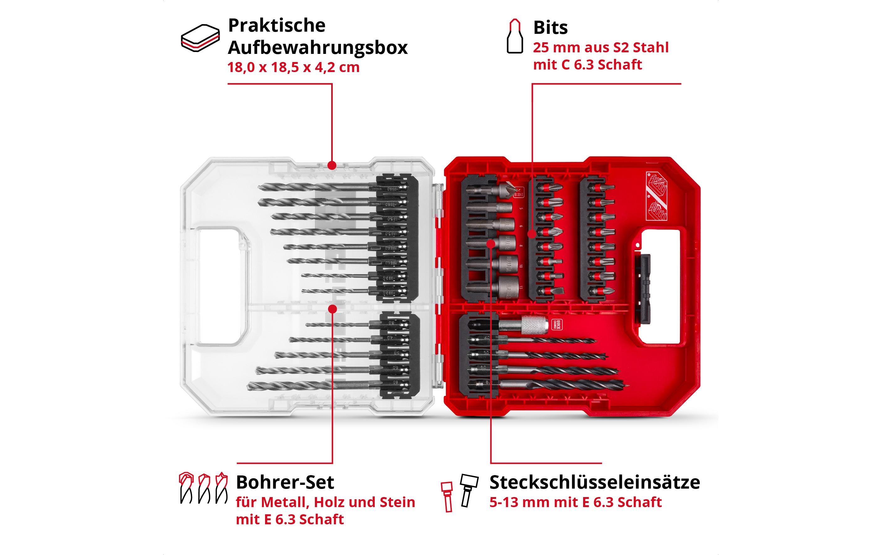 Einhell Bit-Set L-CASE Kassette 40tlg LS