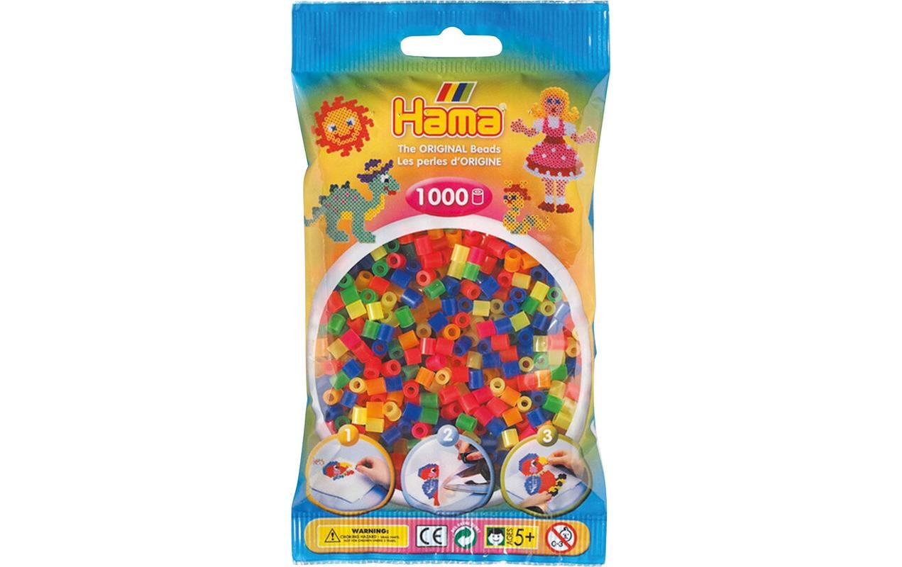Hama Bügelperlen neon mix, 1000 Stk Mehrfarbig