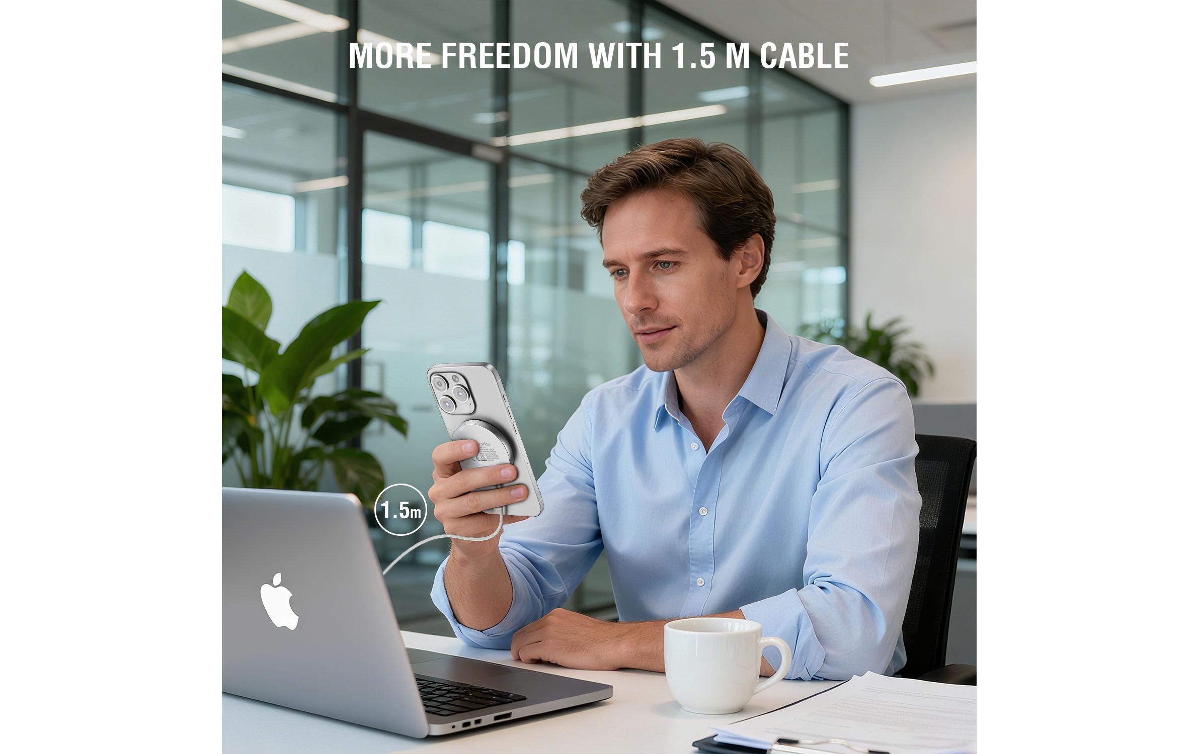 4smarts Qi2 25W MagSafe 1.5m, Weiss