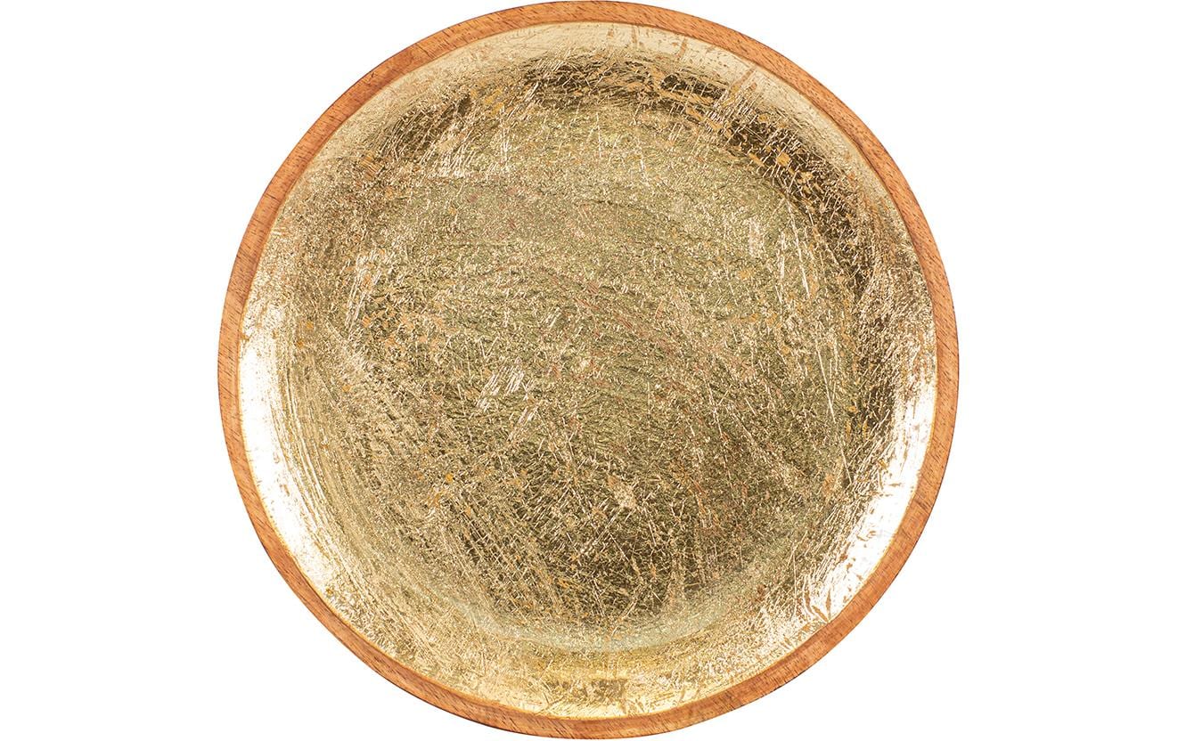 Kadastar Servierplatte Shine Ø 30 cm, Braun/Gold