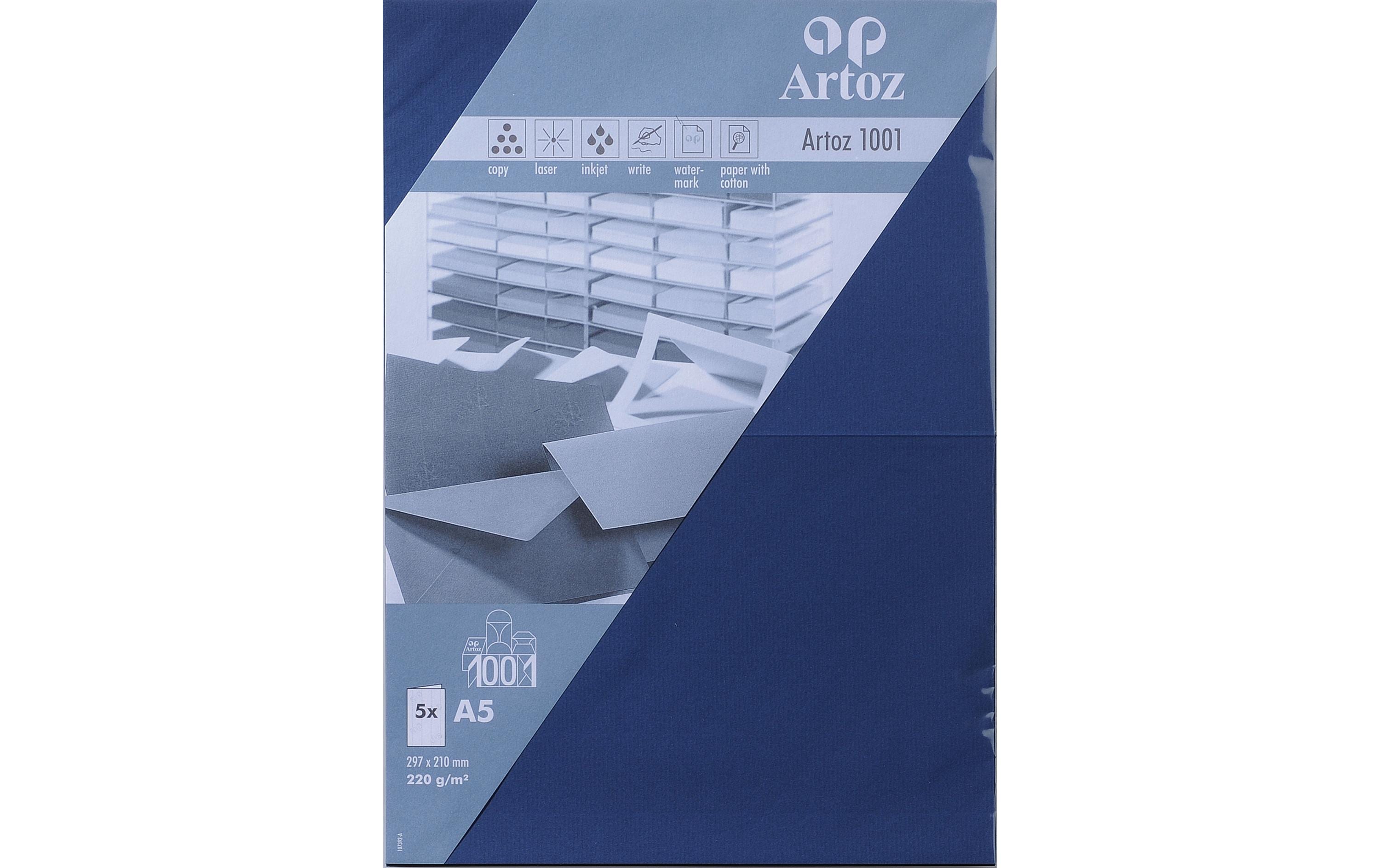 Artoz Blankokarte 1001, A5, 5 Blatt, Classic Blue Artoz Blankokarte 1001, A5, 5 Blatt, Classic Blue