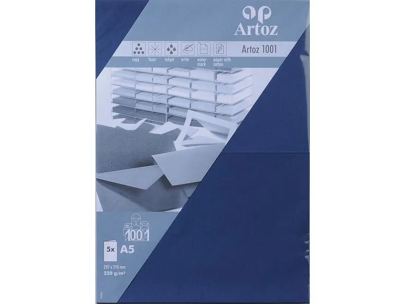 Artoz Blankokarte 1001, A5, 5 Blatt, Classic Blue Artoz Blankokarte 1001, A5, 5 Blatt, Classic Blue