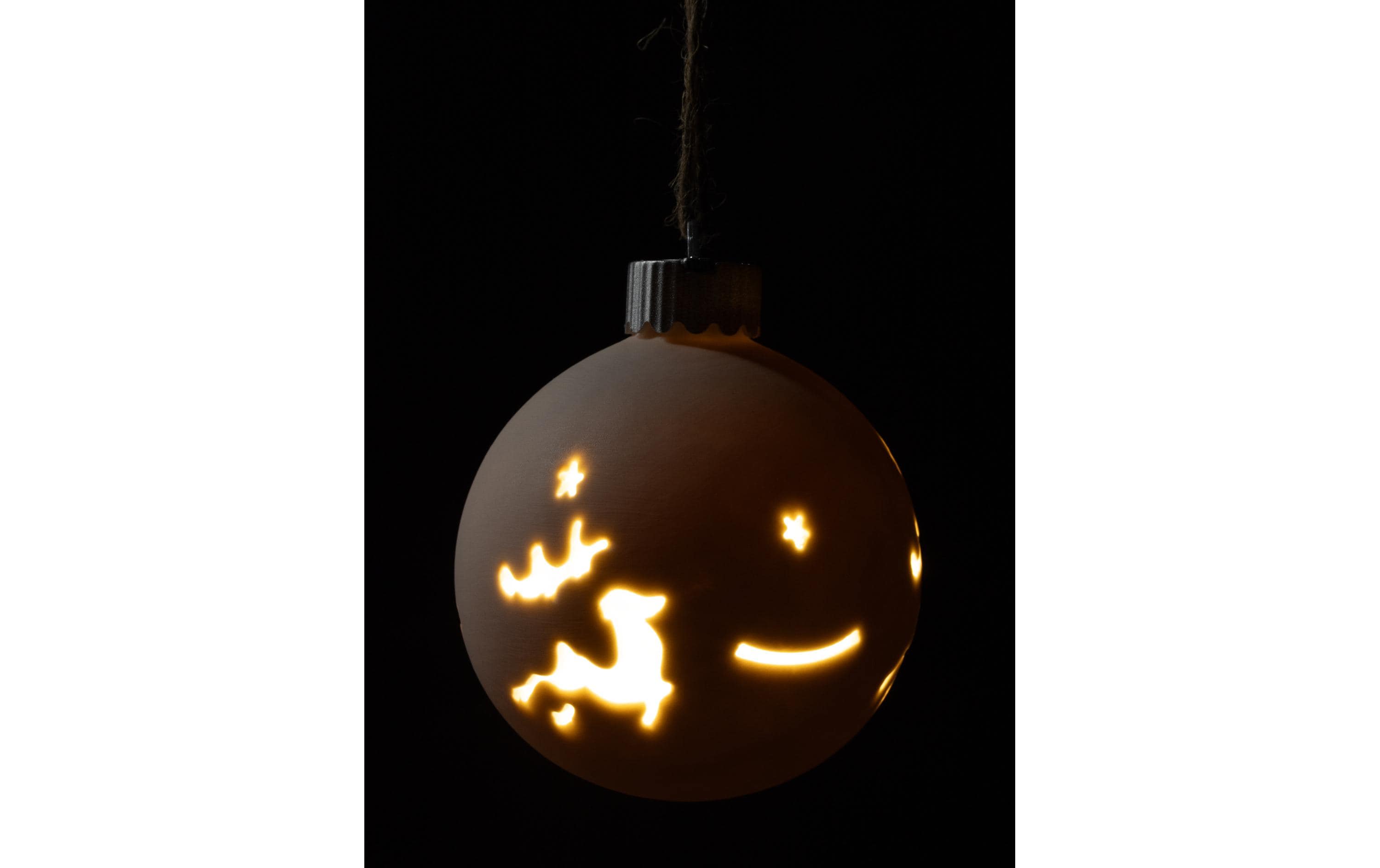 COCON LED-Kugel Rentier, Keramik, Ø 10 cm
