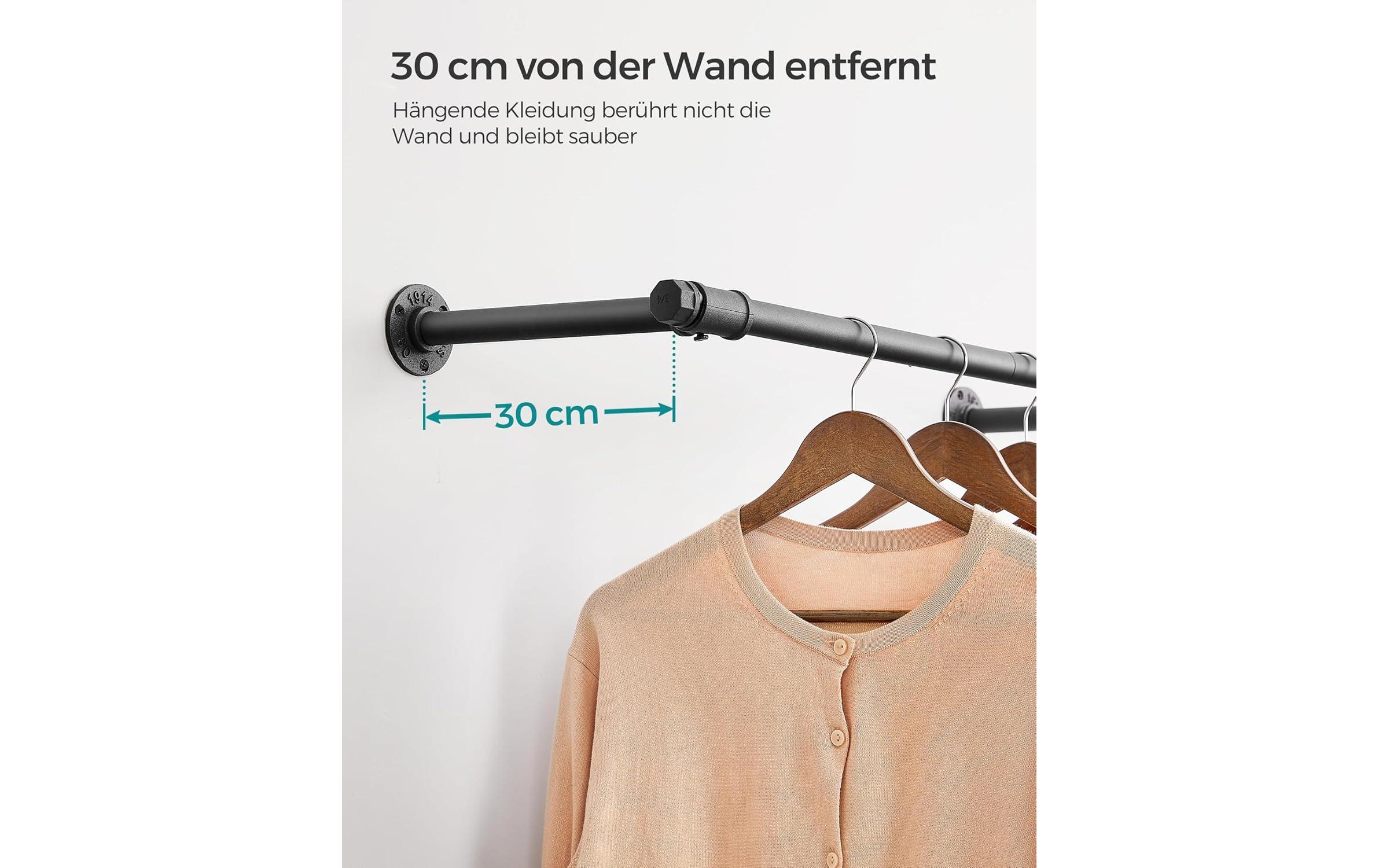 Songmics Wandgarderobe 2 Stück 84 cm x 7 cm, Schwarz