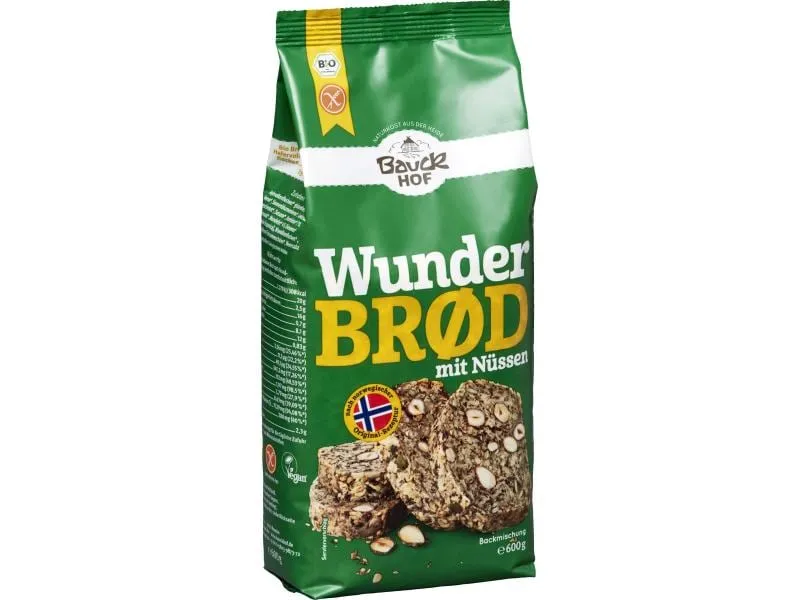 Bauck Mühle Backmischung Bio Wunderbrot mit Nüssen 600 g Bauck Mühle Backmischung Bio Wunderbrot mit Nüssen 600 g