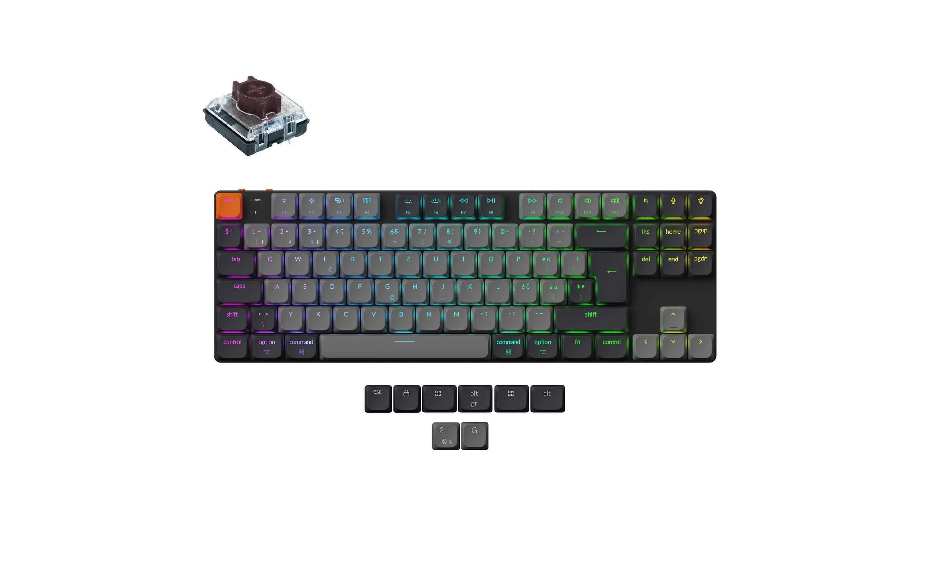 Keychron Gaming-Tastatur K1 QMK Version 6 Brown Switch Keychron Gaming-Tastatur K1 QMK Version 6 Brown Switch