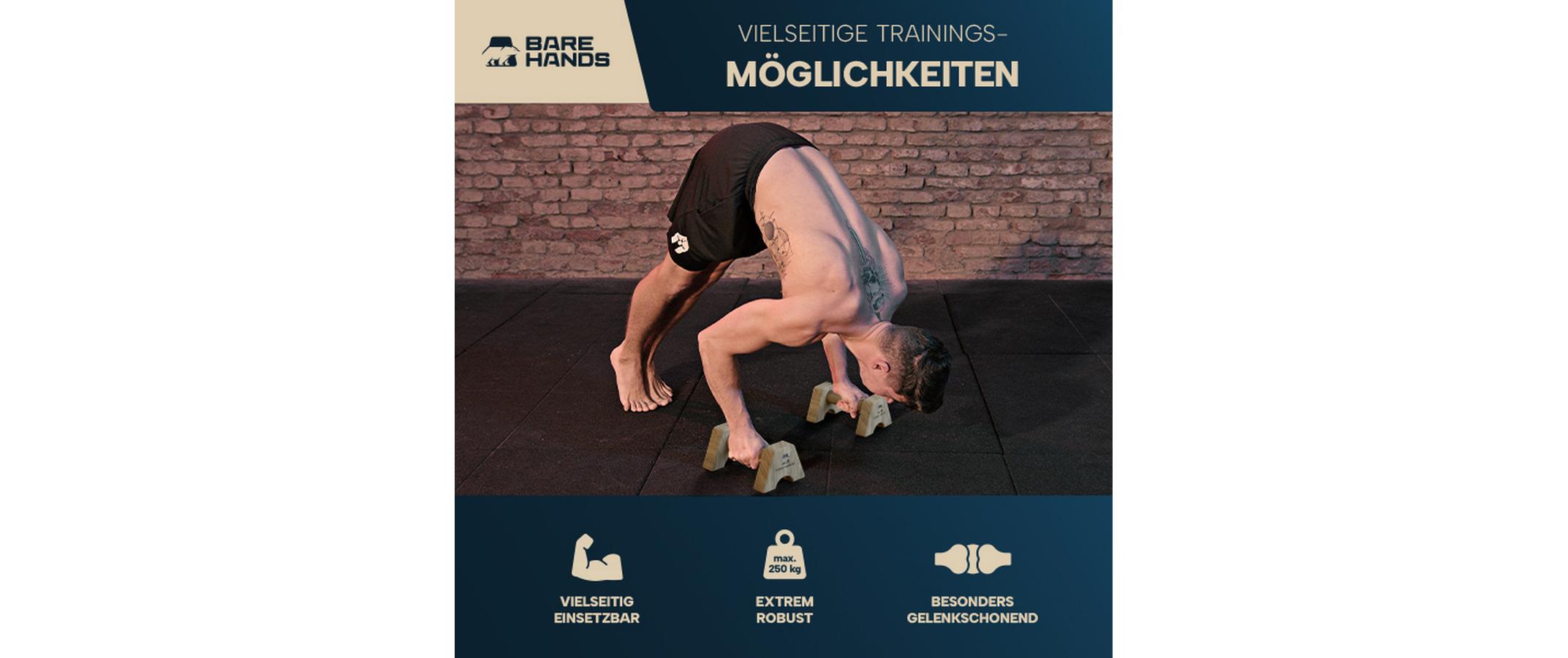 Bare Hands Liegestützgriffe Gr. S