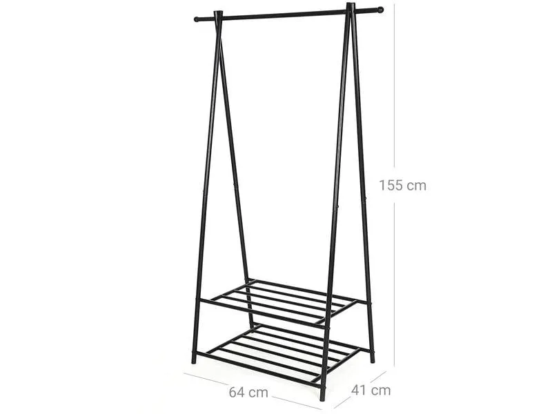 Songmics Garderobenständer 87.5 x 155 cm, Schwarz Songmics Garderobenständer 87.5 x 155 cm, Schwarz