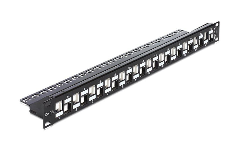 Delock Patchpanel 24 Port, Keystone 19-Rack versetzt Delock Patchpanel 24 Port, Keystone 19-Rack versetzt