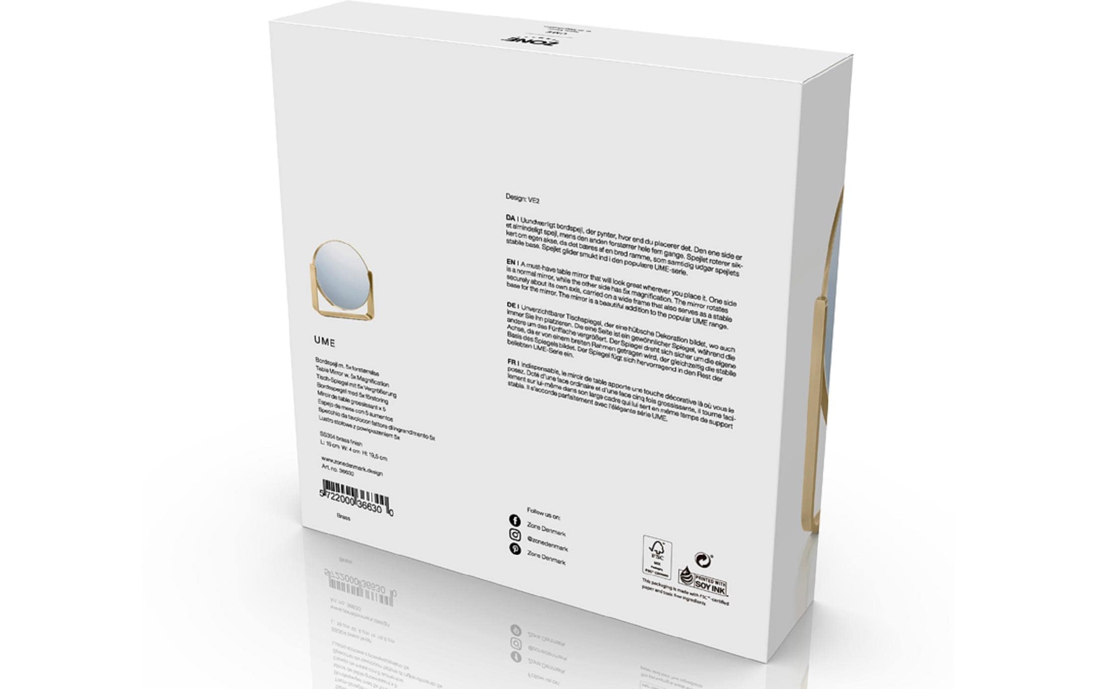 Zone Denmark Tischspiegel Zone Ume, Gold