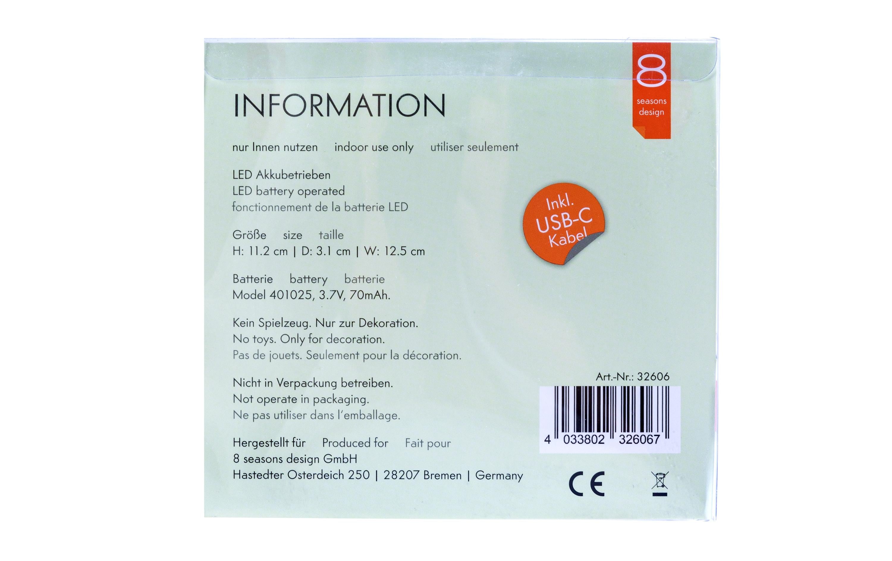 8 Seasons Design Motivlicht Shining Heart Micro S, Weiss