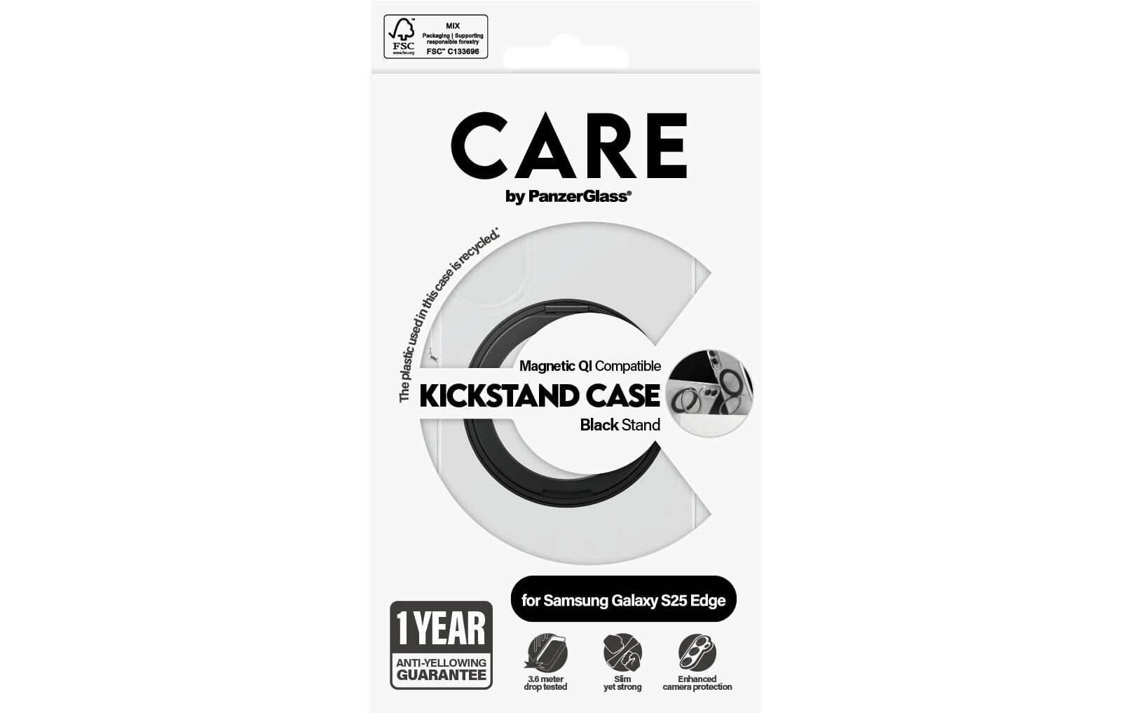 CARE Back Cover Feature mit Kickstand Transparent/Schwarz