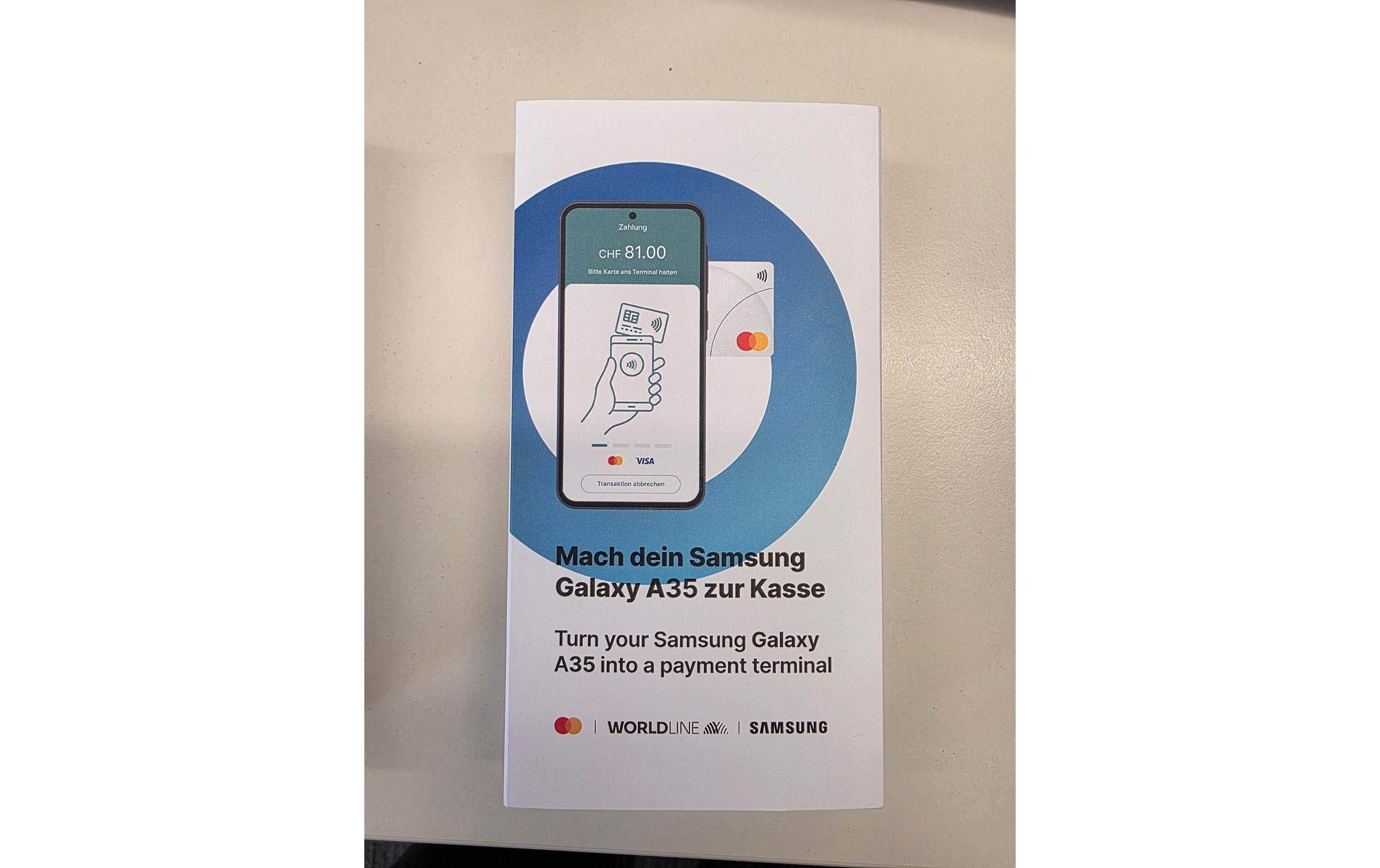 Samsung Kartenterminal-App Tap on Mobile, Samsung A35