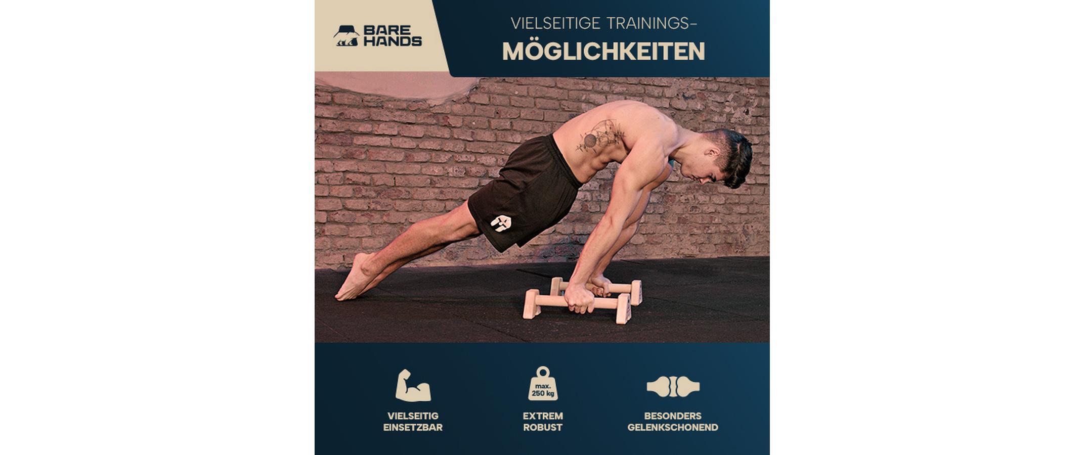 Bare Hands Liegestützgriffe Gr. M